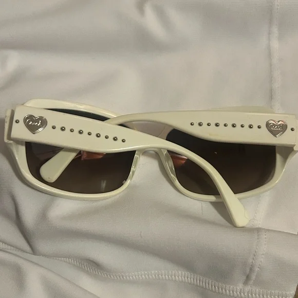 Coach Heart Studded Vintage Rare Chic White Sunglasses - Picture 4 of 10